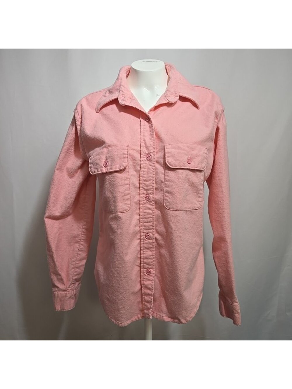 Vintage Five Brother Flannel Shirt Womens Size Large Pink Union Made in USA